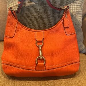 Coach Hamilton F13088 Pink Pebble Leather Bag Lobster Clip Shoulder Purse